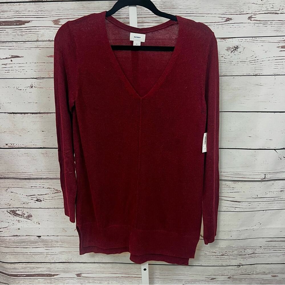 Old Navy - Burgundy Tunic Knit Sweater Small NWT
